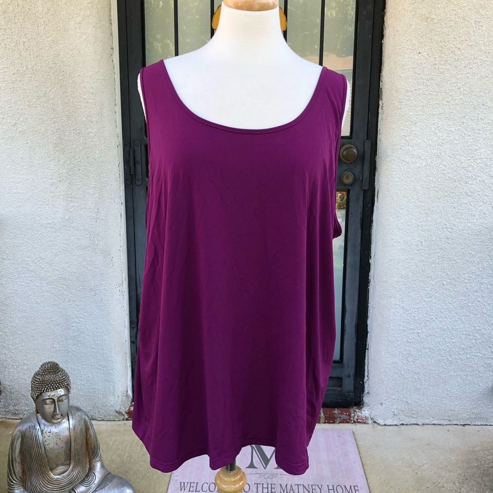 Maggie Barnes 2X PURPLE Sleeveless Tank Top
